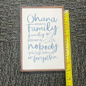 Disney Blue and White Ohana Family Wall Art